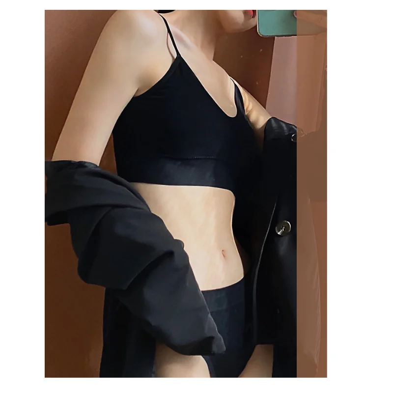 Френски сутиен за жени без стоманени пръстени на стойка, комплект сексуално бельо, триъгълна чашка, тънък разрез сутиен на гърба си от Съединените Щати5