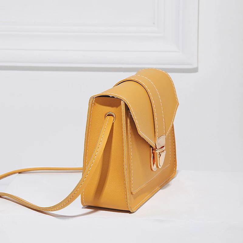 Модни Малка чанта през рамо за жени 2023, мини чанта-месинджър от изкуствена кожа за момичета, жълти чанти, госпожа чантата си за телефон1