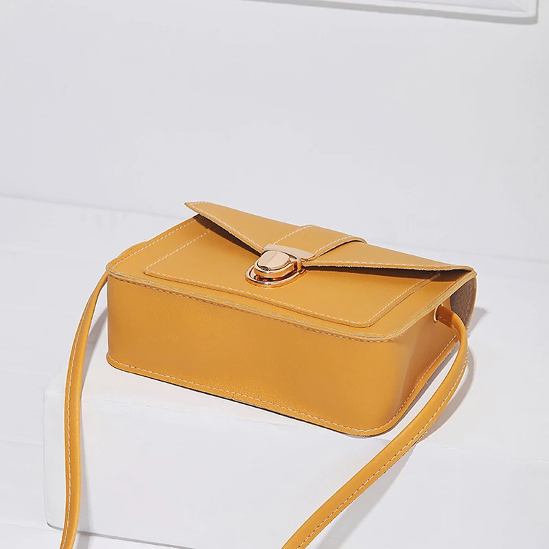 Модни Малка чанта през рамо за жени 2023, мини чанта-месинджър от изкуствена кожа за момичета, жълти чанти, госпожа чантата си за телефон3