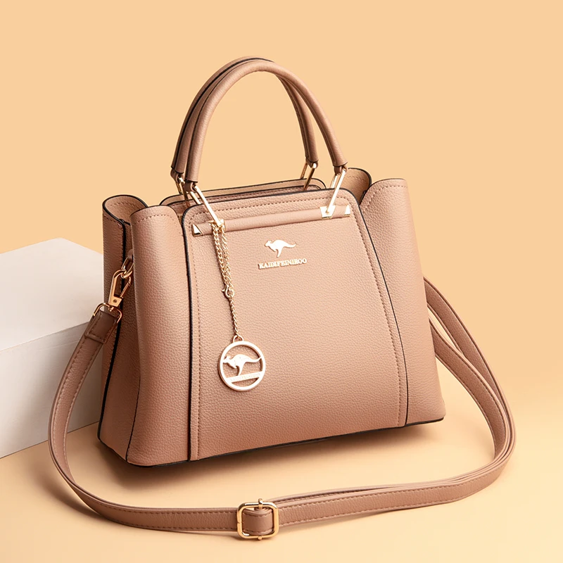 Луксозни дизайнерски дамски чанти от изкуствена кожа, 3 пласта, чанти през рамо, женствена чанта за пазаруване с голям капацитет, чанта-тоут 2#5