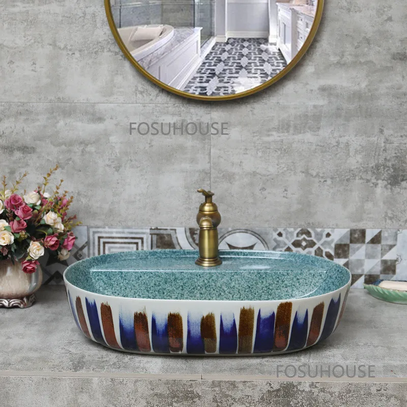 Керамична мивка в европейски стил за мебели за баня, кухненски мивка, Лесен балкон, Луксозна вятъра повърхност на бвп мивка1