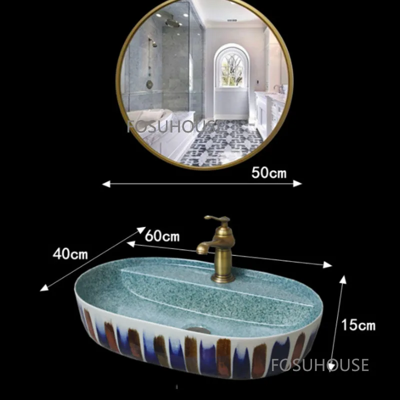 Керамична мивка в европейски стил за мебели за баня, кухненски мивка, Лесен балкон, Луксозна вятъра повърхност на бвп мивка4
