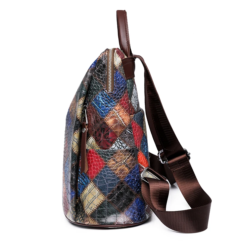 Раница от крокодилска кожа, луксозна дизайнерска училищна чанта за тийнейджърка, висококачествени женски раница, Нов, голям капацитет, Mochilas2