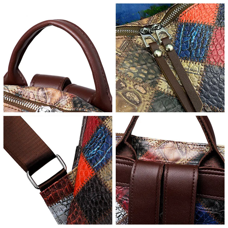 Раница от крокодилска кожа, луксозна дизайнерска училищна чанта за тийнейджърка, висококачествени женски раница, Нов, голям капацитет, Mochilas4