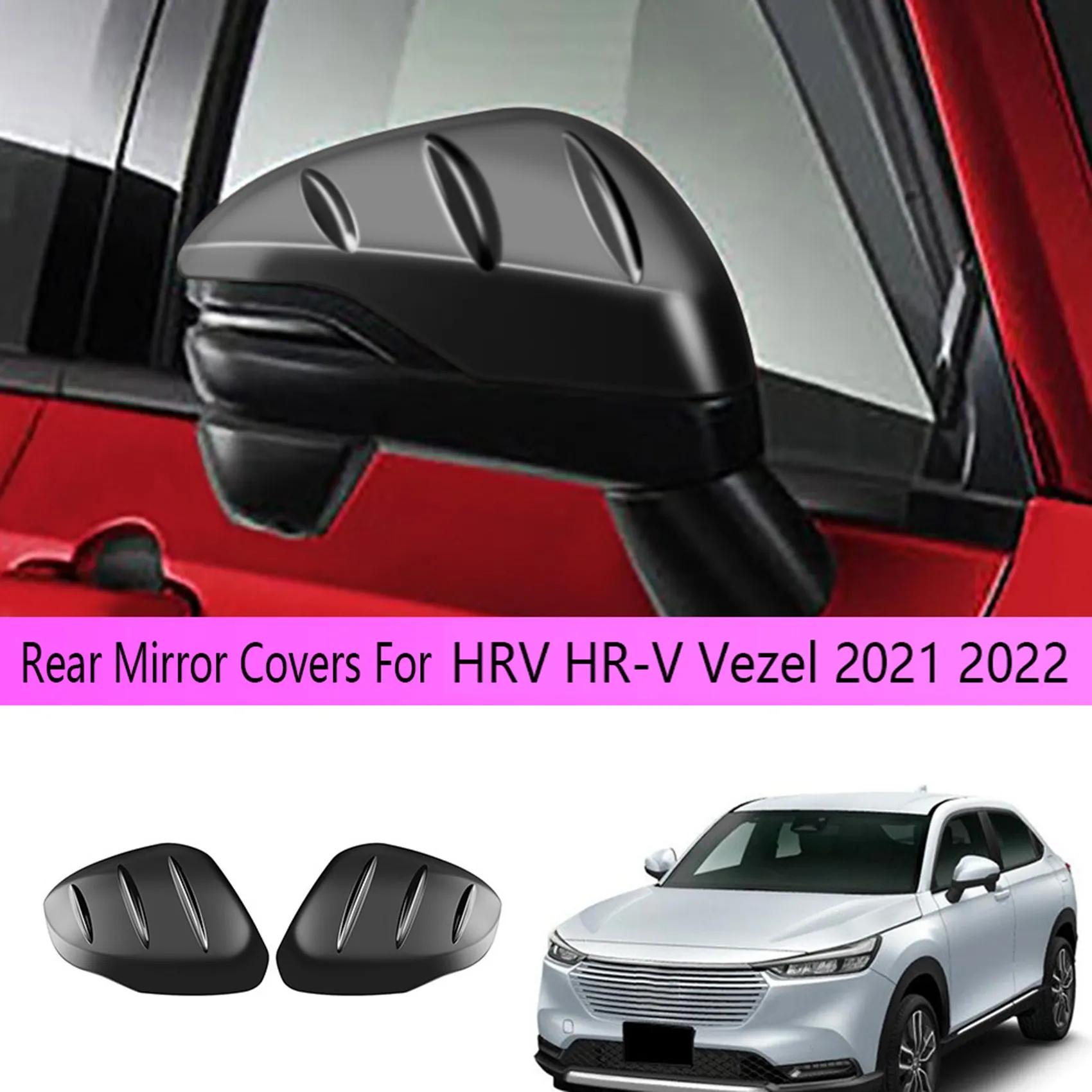 Черни автомобилни капаци огледала за обратно виждане, тампон върху страничното огледало врати за -V Vezel 2021 20221