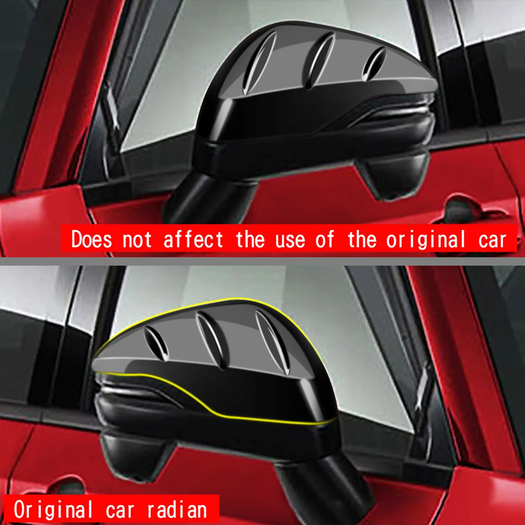 Черни автомобилни капаци огледала за обратно виждане, тампон върху страничното огледало врати за -V Vezel 2021 20224