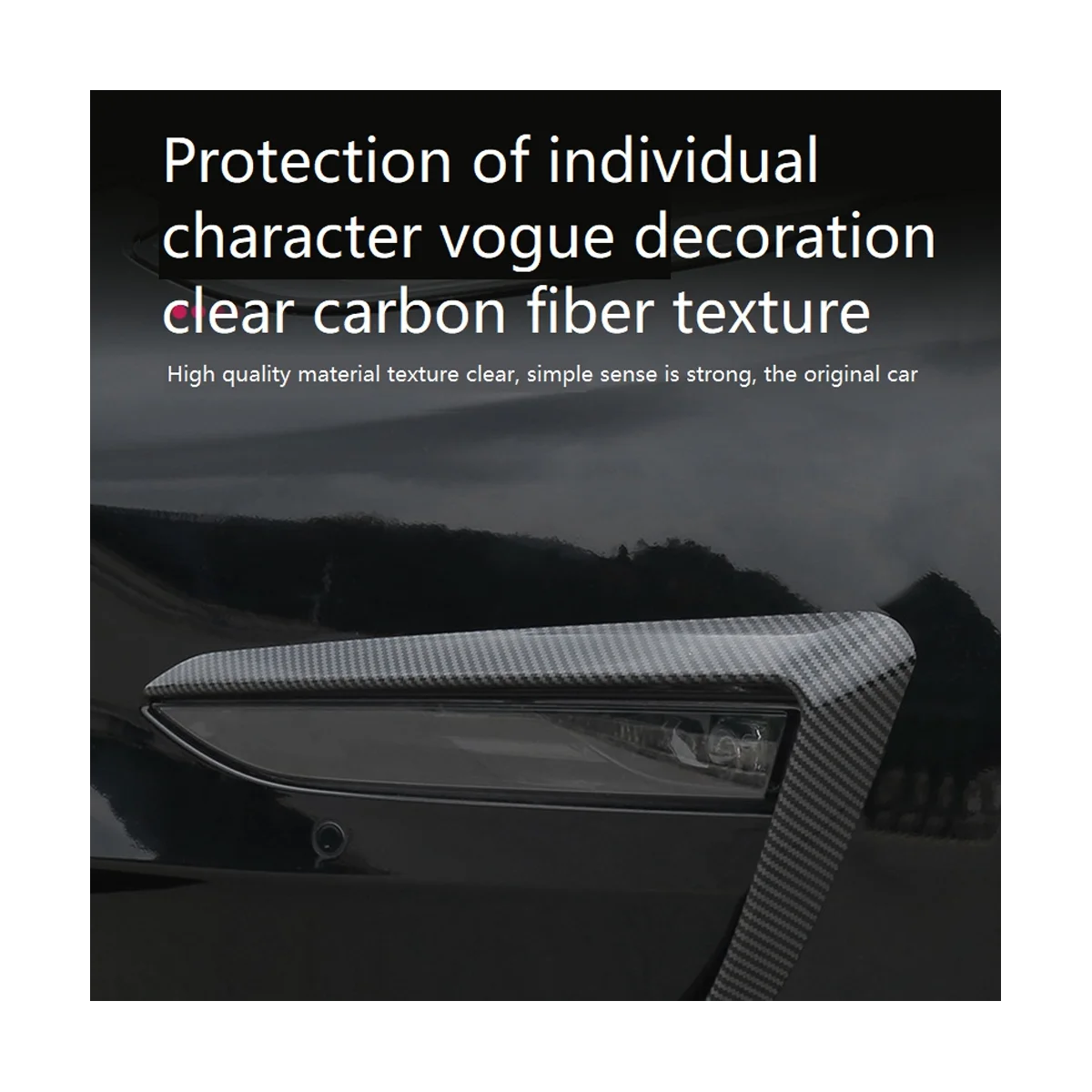За модел 3, модел Y, капак, предните фарове за мъгла фарове, на спойлер, ветрозащитный нож, Съраунд дефлектор, Аксесоари модел от въглеродни влакна2