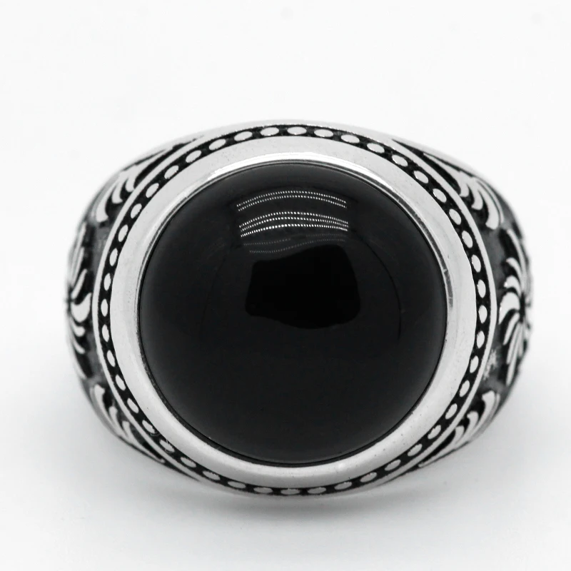 Мъжки Пръстени от Сребро 925 проба, ислямското мюсюлманската с черен камък оникс, мъжки пръстен, ретро дизайн, турски бижута ръчна изработка, подарък3