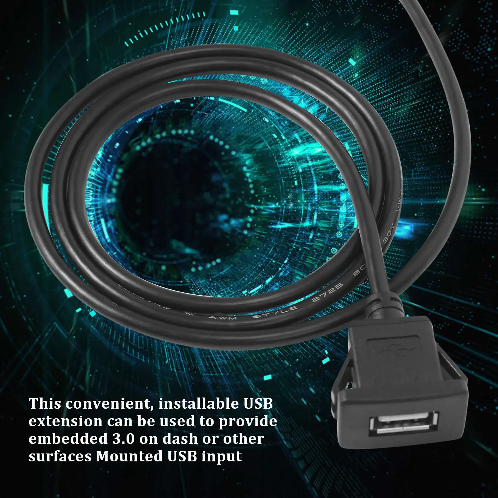 Автомобилна табло за скрит монтаж Кабел-USB удължителен кабел от щепсела в контакта 1 м2