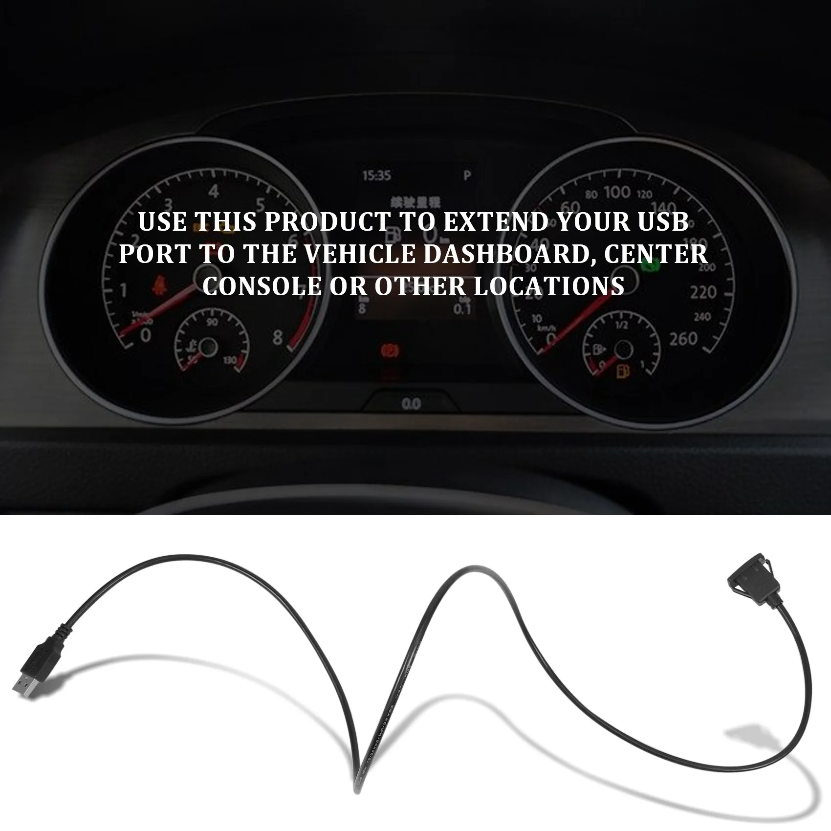 Автомобилна табло за скрит монтаж Кабел-USB удължителен кабел от щепсела в контакта 1 м4