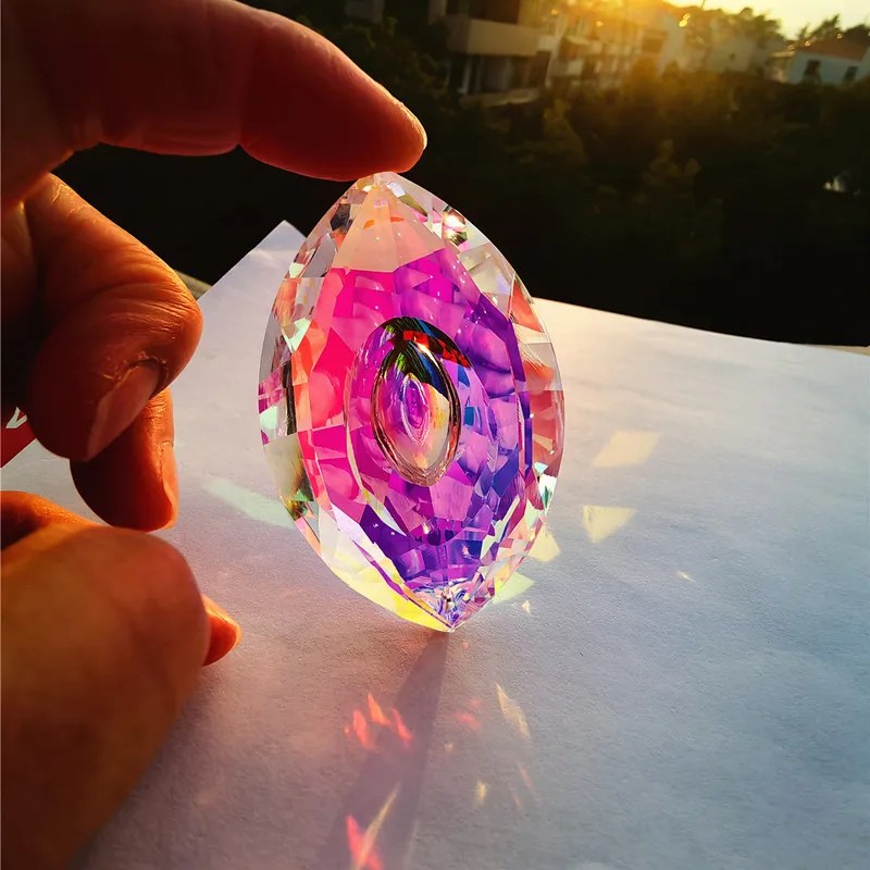 Дрехи-високо Качество 76 мм, Модел Crystal K9 във Формата На Конски Очи Полилей Част от Diy Осветление Подвесная Призма Сам Suncatcher Подвесное Украса4