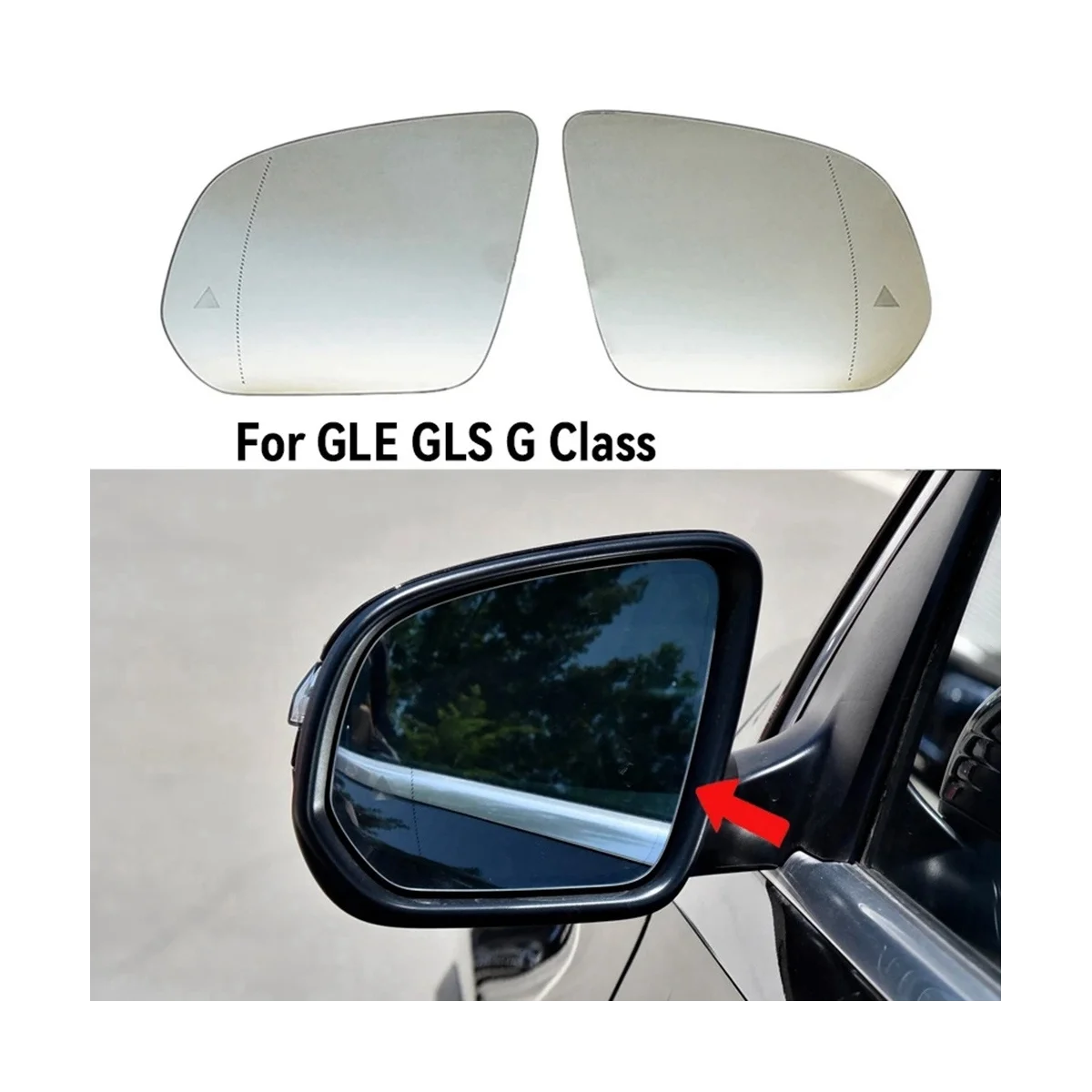 Стъкло за обратно виждане огледала с подгряване за Mercedes-Benz GLE W167 GLS 2020-G-Class W464 2019-в Дясно3