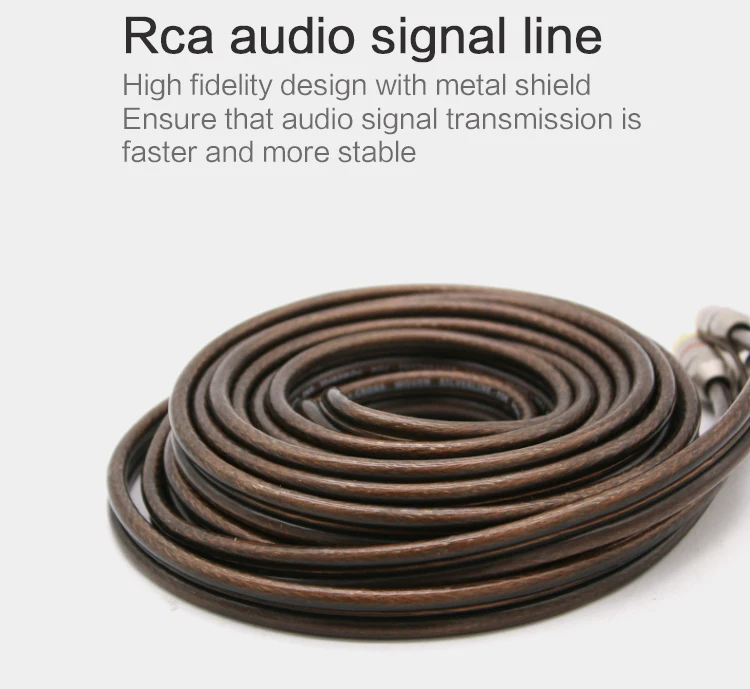 Конвертиране на Автомобилни Аудио Субуфер От Чиста Мед аудио кабел с Дължина 5 М Усилвател на Lotus Plug RCA аудио кабел Сигналната Линия с Линията на Управление1