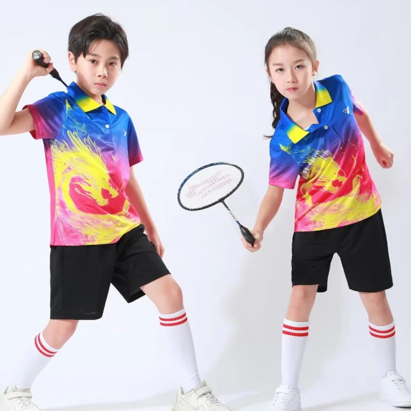 Детска тениска за тенис на маса, пинг-понг, бадминтон, спортни облекла, Бързосъхнеща кърпа високо Качество2