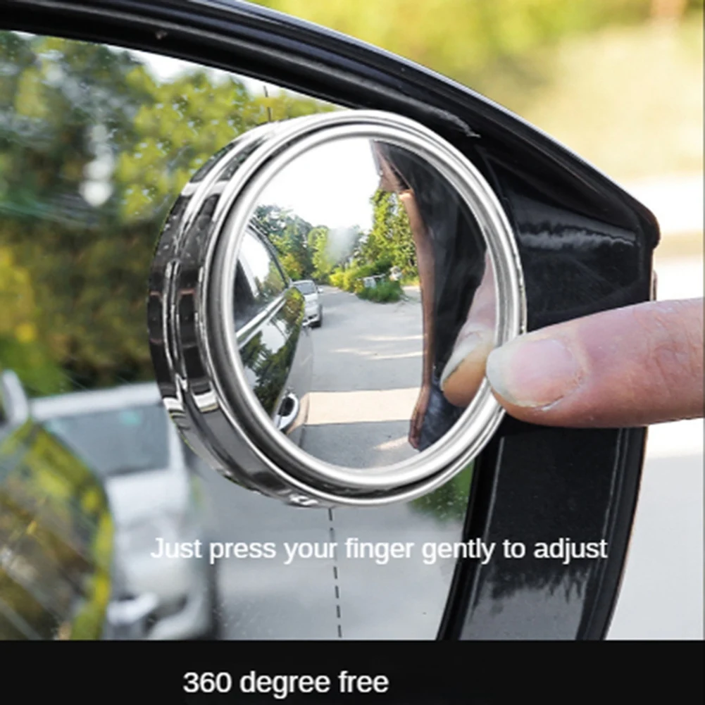 2 елемента Автомобили Кръгла Рамка, Куполна Огледало на Слепи Петна, Регулируема На 360 Градуса Прозрачно Огледало за Обратно виждане, Помощни Аксесоари за Кола за Задно виждане1