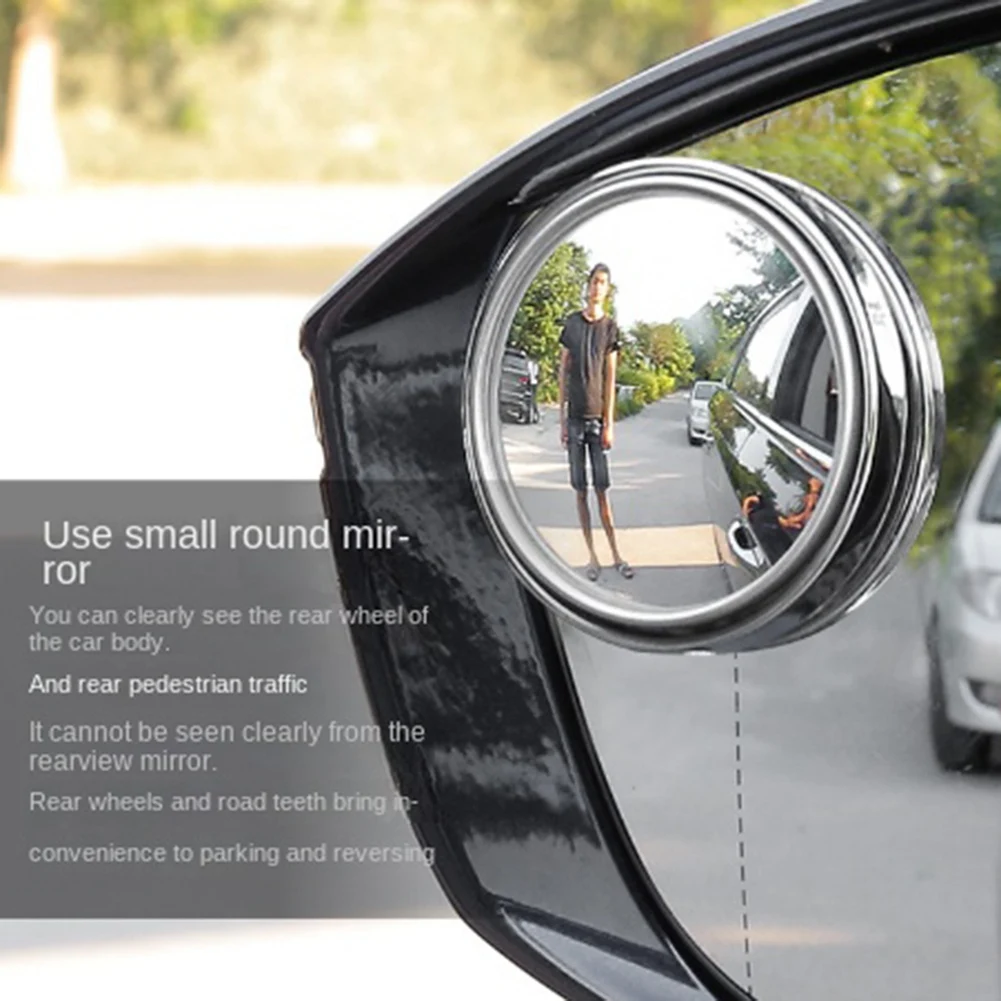 2 елемента Автомобили Кръгла Рамка, Куполна Огледало на Слепи Петна, Регулируема На 360 Градуса Прозрачно Огледало за Обратно виждане, Помощни Аксесоари за Кола за Задно виждане5