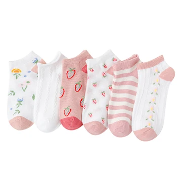 10 Чифта пролетно-лятната тънки от женските чорапи-лодочек, дишането и абсорбираща потта на женските чорапи, модни ежедневните чорапи в стил мозайка