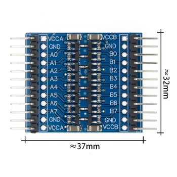 8-канален модул за преобразуване на ниво с извита игла 3,3-5 НА 5 НА 3,3 НА IIC UART, SPI TTL