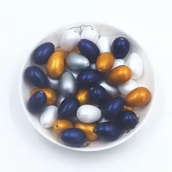 Chenkai 100ШТ Великденски яйца фокусные мъниста Силиконови медальони за производство на дръжки Характерни мъниста за бисерной дръжки на Веригата за детски зърната 