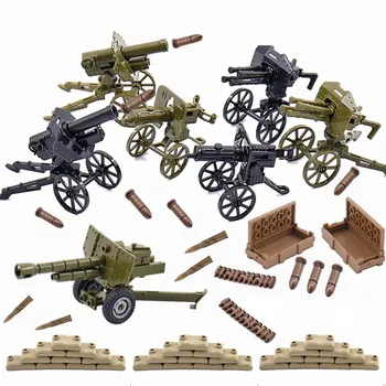 MOC Военна Оръжейницата на Скоростната Играчка Тежка Картечница Артилерийска Куршум SWAT WW2 Набор от Продажба на Строителни Блокове на детски Играчки, Детски Подаръци