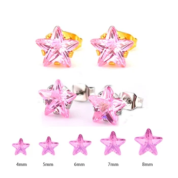 Uelf най-новите блестящи обеци със звездите от розов кристал, очарователни обеци за жени, модни бижута на едро, подарък обеци със звездите, 2019