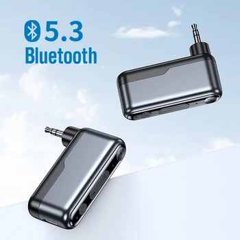 Автомобилен Адаптер Bluetooth 5,3 3,5 мм AUX адаптер за Безжична Аудиоприемник Музика/Високоговорител за кола/Домашна Стерео/Слушалки