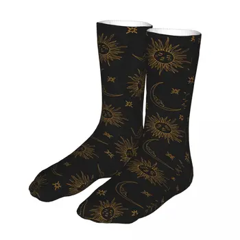 Дамски чорапи с магически символи на Слънцето и Луната в стил Харадзюку 2022, Дамски спортни чорапи