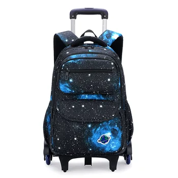 Детски училищни чанти-колички с принтом космически Небето, подвижни раници на колела за момчета, детски чанти на колела за багаж, ученически чанти mochila