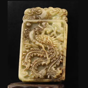 Древен Китайски висулка от Натурален Нефрит ръчно изработени 