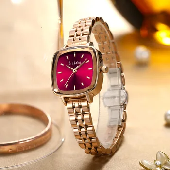 Квадратни часовници Binkada в ретро стил за жени, лесно лукс, нишевая мода, тренд женски часовници, дамски кварцов водоустойчив часовник 2023