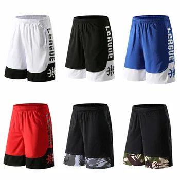 Мъжки и дамски спортни шорти за бягане, баскетбол панталони, дишащи, леки и свободни, намаляване на плажни панталони за фитнес