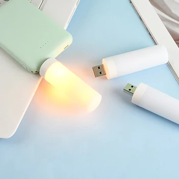 С лампа Mini USB, 5, щепсела и да играе, led пламък, мигащи свещи, Портретно лампа за лаптоп, настолни компютри, батерии