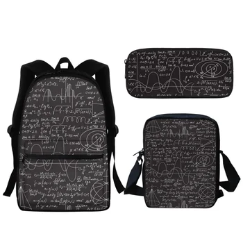 Тийнейджърката модерна училищна чанта с математическа Формула, мъжки Женски раница за Момичета, чанти-незабавни посланици за обяд, молив случай, подарък, Нова Mochila